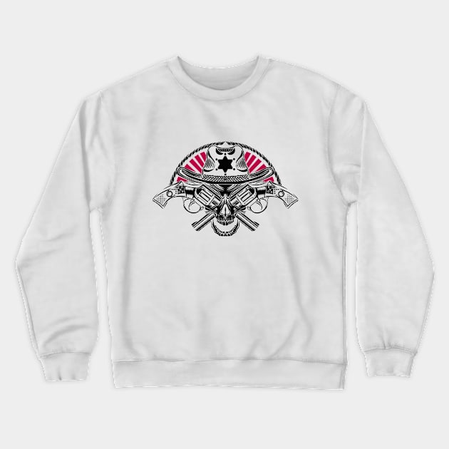 Skeleton blindfolded with a handgun Crewneck Sweatshirt by CRAZYMAN